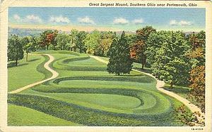 English: Serpent Mound Postcard Archaeological... English: Serpent Mound Postcard Archaeological...